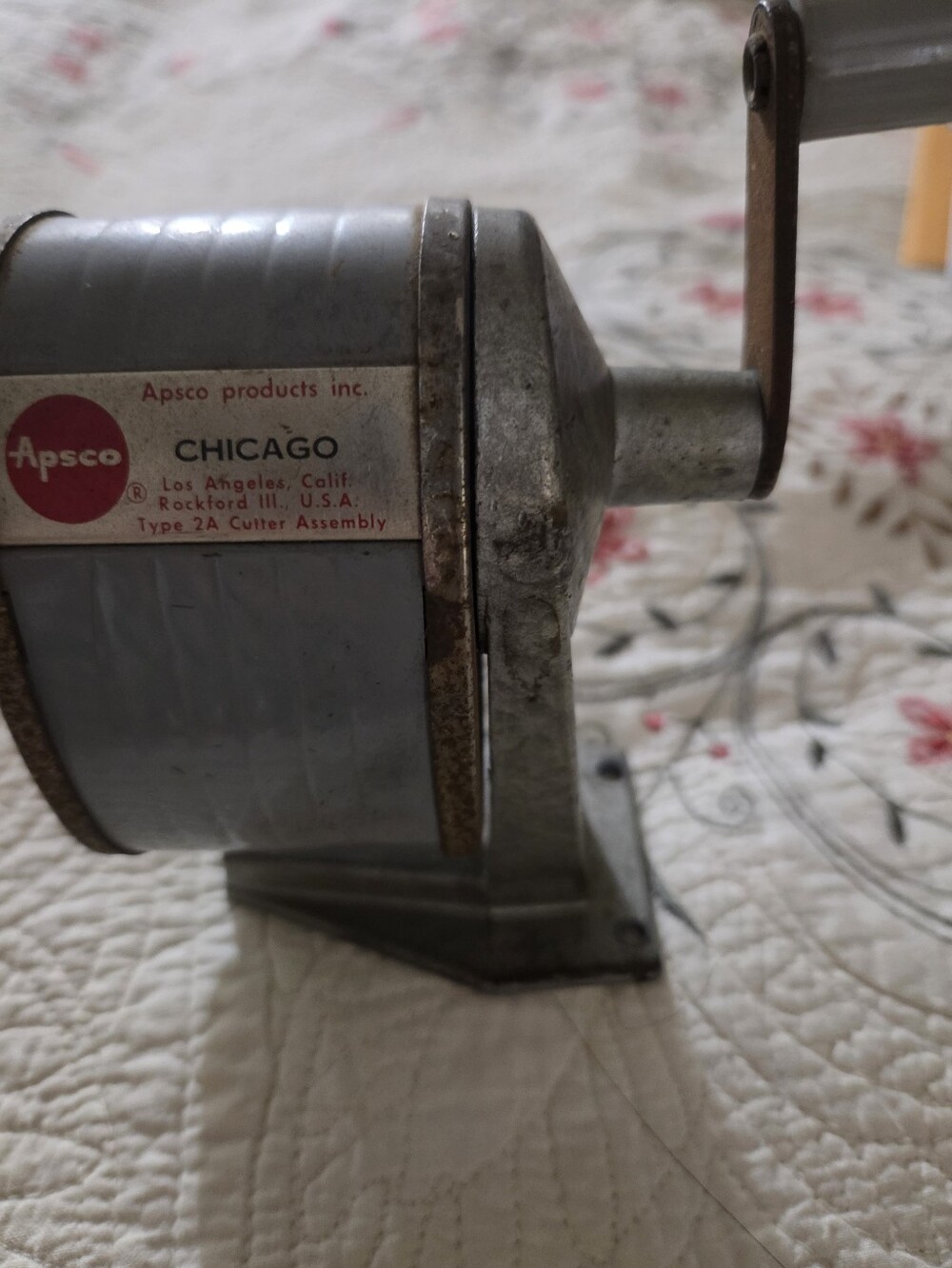 Vintage APSCO Automatic Pencil Sharpener Hand Crank USA Working
